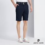 Pierre Cardin 皮爾卡登 男款 縲縈混紡彈性平口合身休閒短褲-丈青色 (5227961-38)