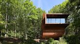 This Steel-Wrapped Canadian Cabin Is Nimbly Perched for Treetop Views