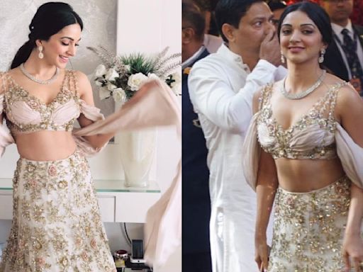 Kiara Advani’s swarovski adorned lehenga which she wore on Isha Ambani’s wedding can be your best pick for cocktail soirée