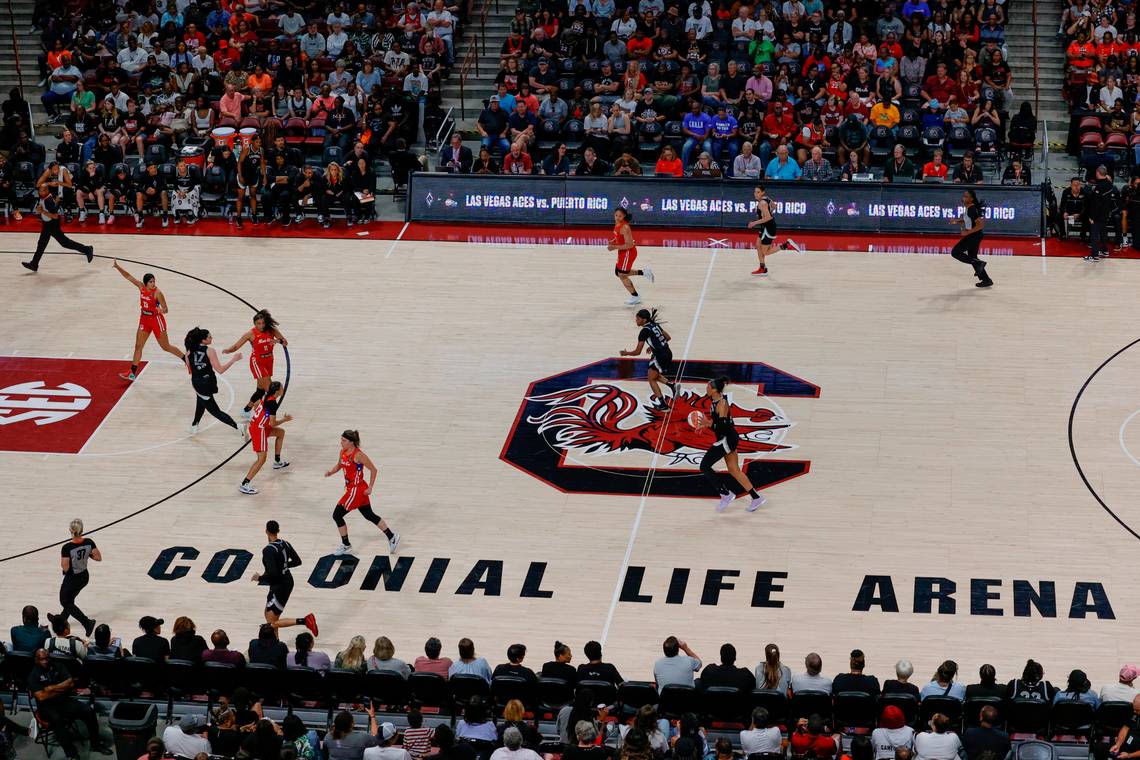 Spectator reports fall at Colonial Life Arena WNBA game. Dawn Staley responds