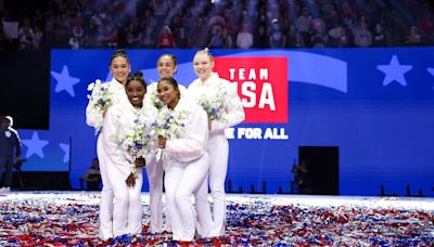 US history-making women’s Olympic gymnasts inspiring young hopefuls back home