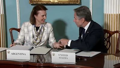 Mondino y Antony Blinken firmaron un acuerdo que ratifica la alianza estratégica entre Argentina y EEUU