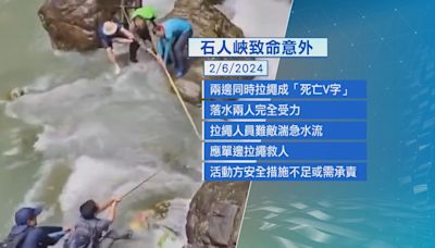 浙江婦和領隊沿繩渡溪被急流沖走身亡 專業人士質疑團隊兩邊拉繩救人犯大忌