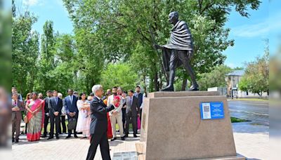 In Kazakhstan, For SCO Summit, S Jaishankar Pays Tribute To Mahatma Gandhi