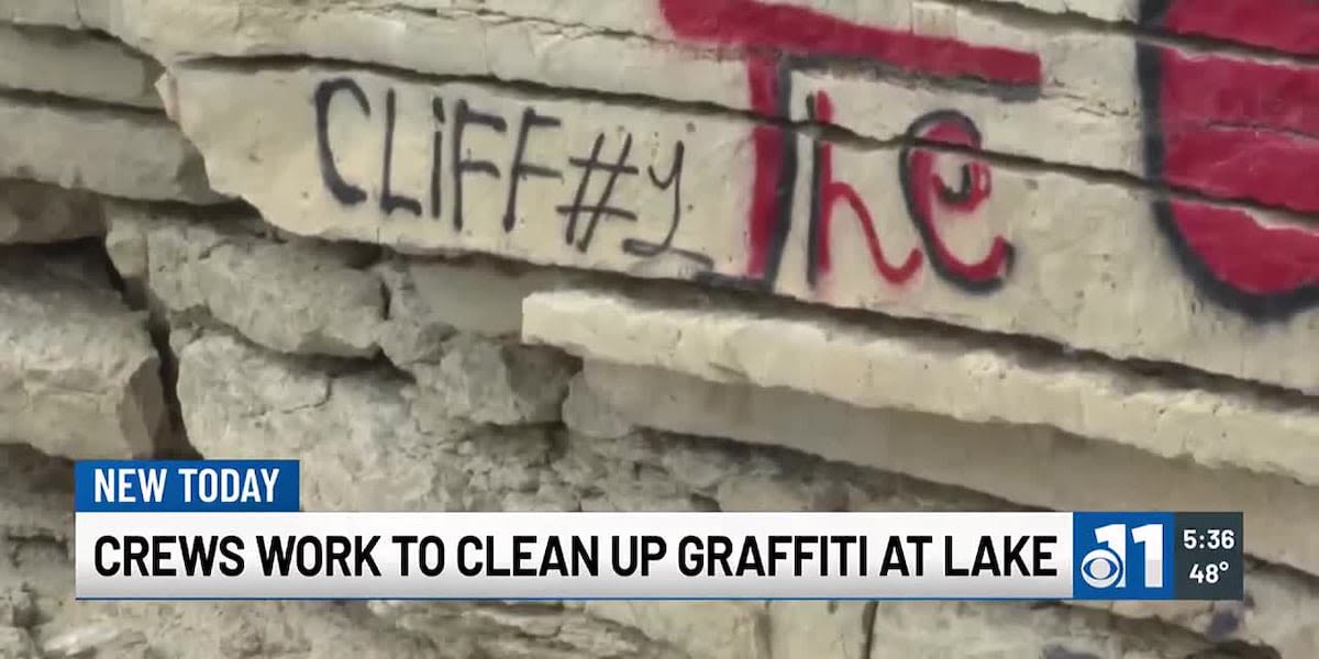 Graffiti spray painted at local state park