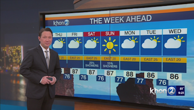 Trade winds return to the islands Thursday