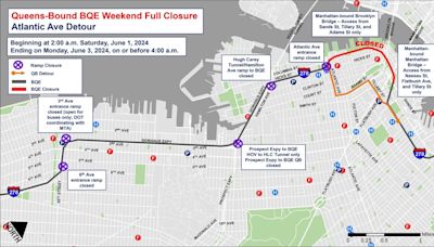 Brooklyn-Queens Expressway list of closures this weekend