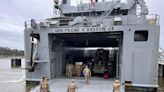 Photos show the US Army's largest watercraft carrying equipment to build a floating pier in Gaza