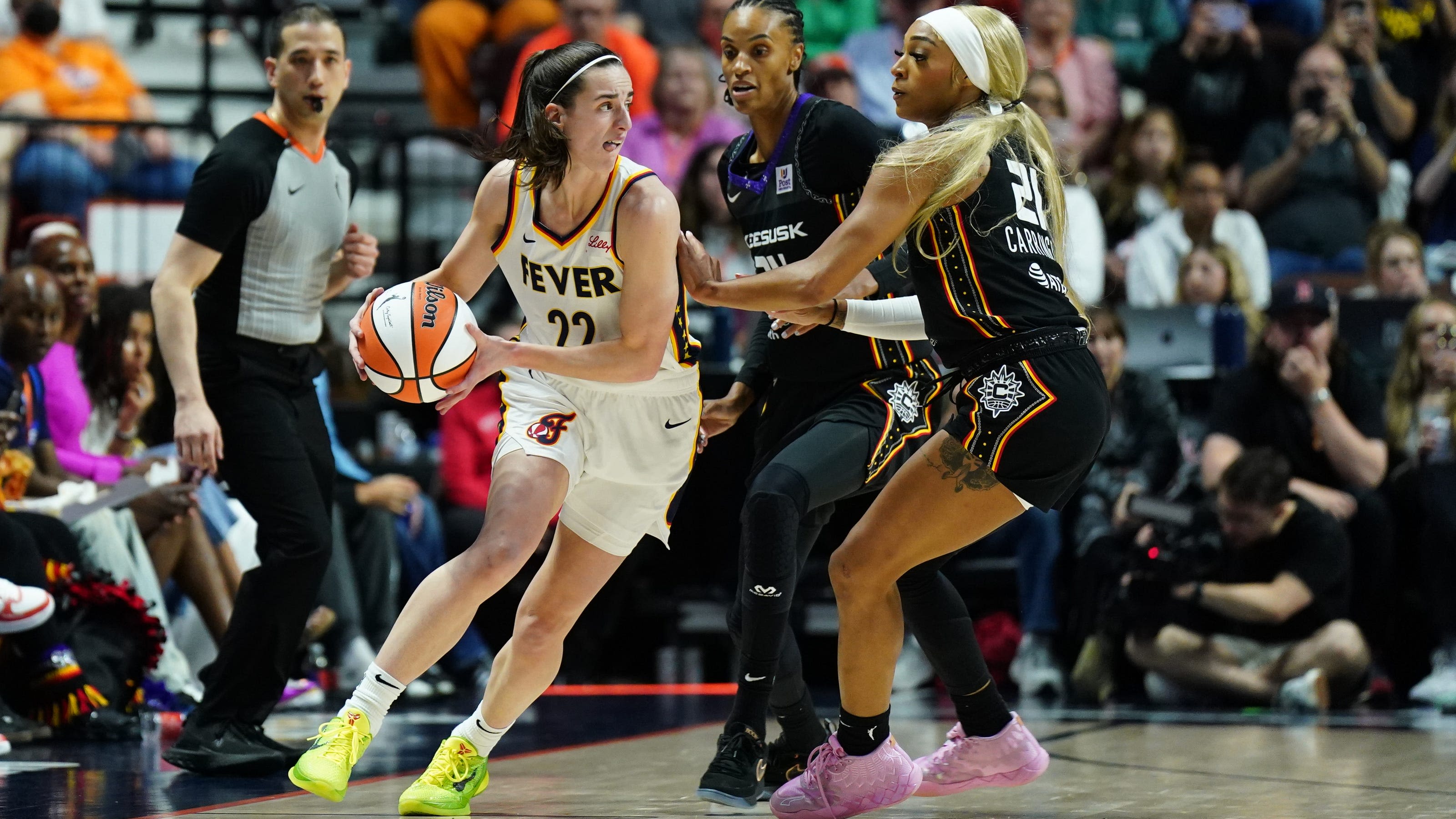 Indiana Fever lose to New York Liberty 102-66 in Caitlin Clark's home WNBA debut