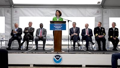Raimondo, state leaders celebrate work on new NOAA center in Newport. Why it's coming to RI