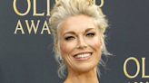 Hannah Waddingham Puts Her Curves on Display in Semi-Sheer Lavender Gown