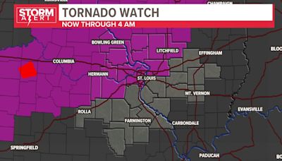 Tornado Watch issued for portion of St. Louis area until 4 A.M.