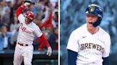 Rhys Hoskins reacts to crazy Phillies-Brewers transition video