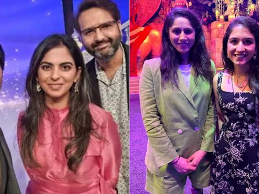 Ambani ladies dazzle: Isha Ambani and Radhika Merchant stun at Nita Ambani's felicitation for Olympic athletes - Times of India