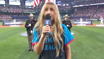 Watch: Ingrid Andress’ national anthem performance before MLB Home Run Derby ranks as one of the worst ever