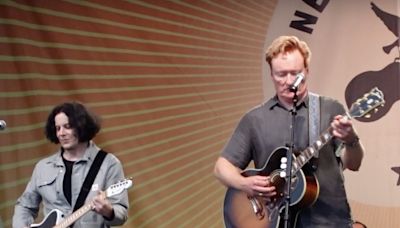 Conan O'Brien Played Newport Folk Fest With Jack White, Mavis Staples, Triumph The Insult Comic Dog, & More: Watch