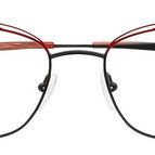 【中國眼鏡】台南實體店 LAFONT 鏡框 鏡架 紅黑配色 金屬 雷射雕刻 貓眼 法國製 Maud