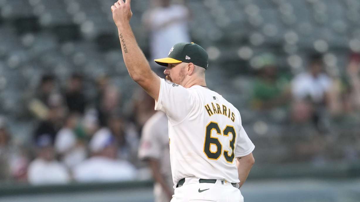 Hogan Harris and 3 Athletics relievers combine to blank Astros 4-0