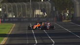 Shocking moment Australian Grand Prix driver swerves into rival