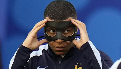 Why is Kylian Mbappe wearing a black mask instead of the French tricolour in France vs Netherlands Euro 2024?