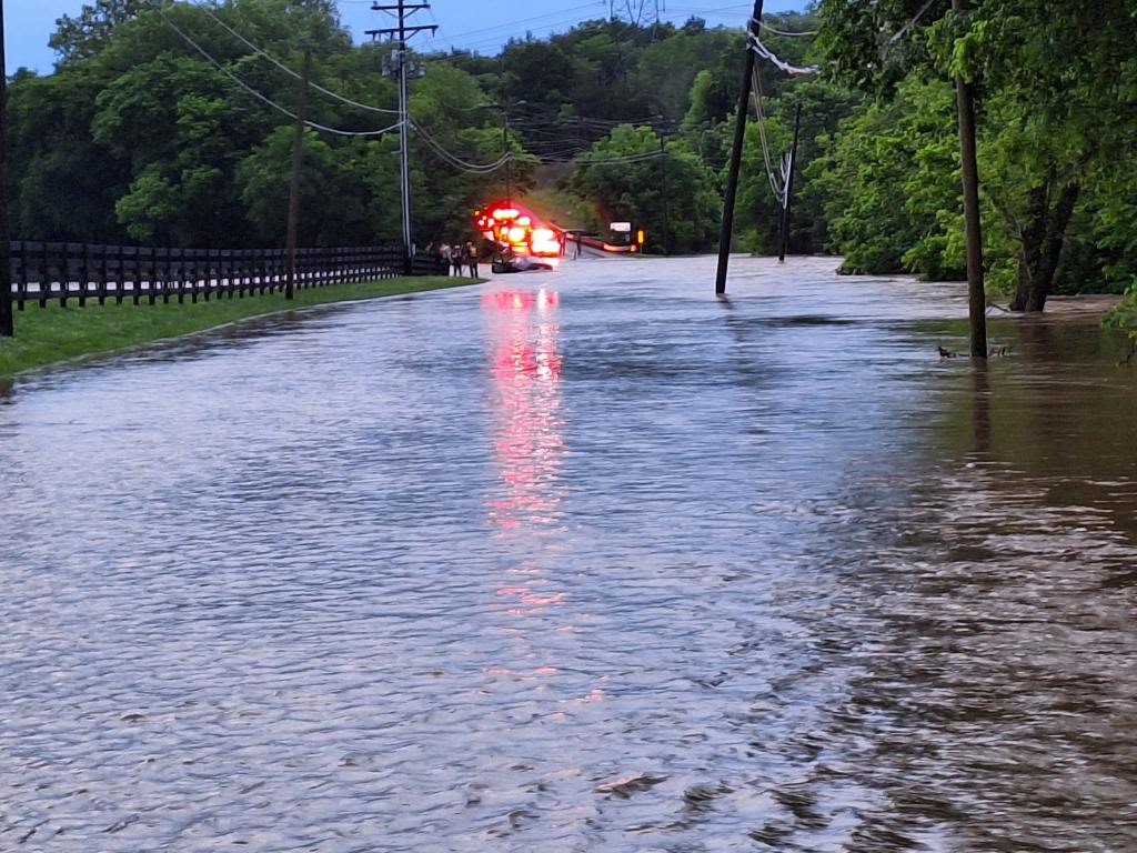 Motorist rescued from flooded roadway in Franklin