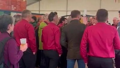 Beautiful moment a Welsh male voice choir burst into song over a pint at the Eisteddfod