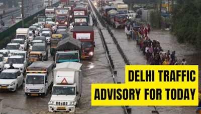 Delhi Traffic Disrupted by Heavy Rain: Water Logging Leads to Major Diversions & Jams-See Advisory