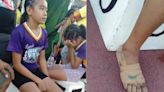 La niña que ganó tres medallas de oro compitiendo descalza: se pintó unas zapatillas imaginarias de Nike