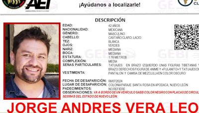 Desaparece hombre de 42 años en Nuevo León; fue visto por última vez a bordo de su vehículo