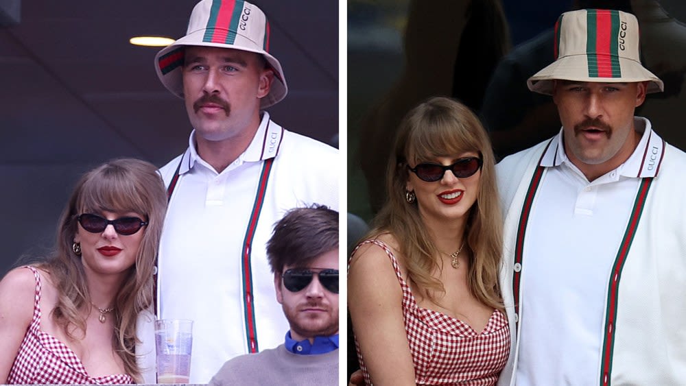 Taylor Swift and Travis Kelce Hold Court at U.S. Open in His-and-Hers 1960s Americana Looks in Reformation and Gucci