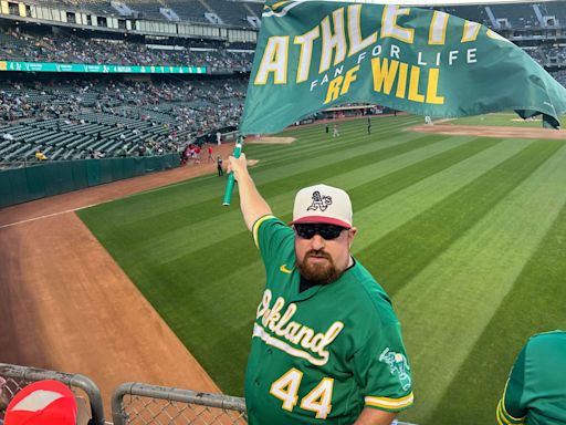 In the right-field stands, an Oakland A's die-hard faces an empty future