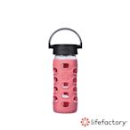 lifefactory 玻璃水瓶平口350ml-粉紅色(CLAN-350-PKB)