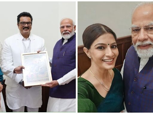 Varalaxmi Sarathkumar meets Prime Minister Narendra Modi, invites him to her wedding with Nicholai; see pics