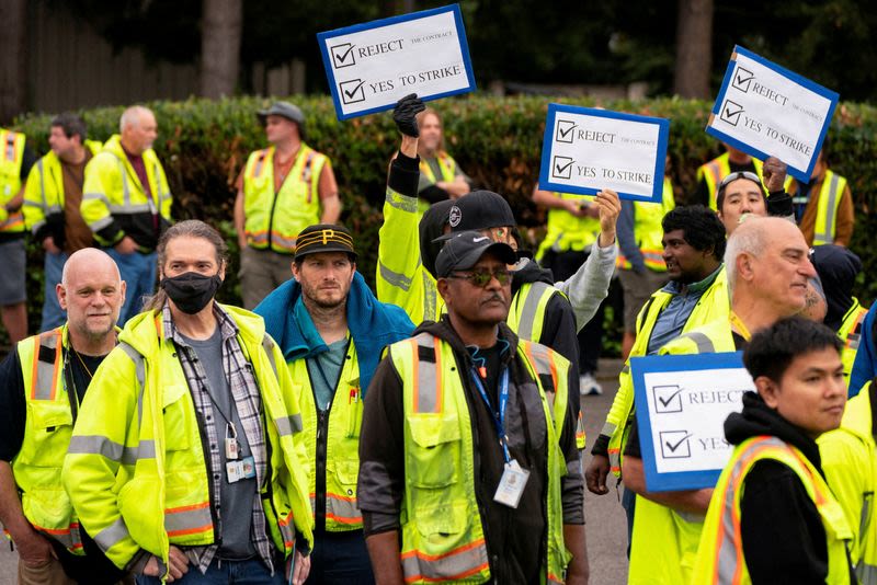 Boeing US factory workers on strike after 96% vote for walkout