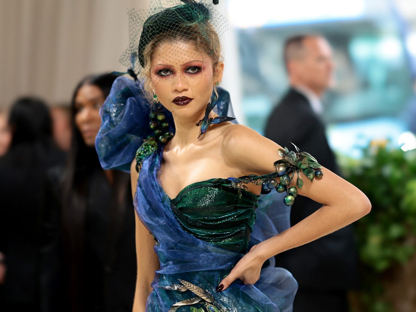 Zendaya attended the 2024 Met Gala in a dramatic gown covered in grapes — and then changed her outfit