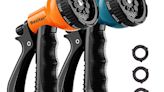 Besiter Garden Hose Nozzle Sprayer: 2 Pack 10 Watering Patterns Spray Nozzles Heavy Duty Hose Head Hose Attachment, Now 14% Off