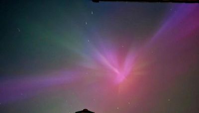 Big crowds gathered at one view point in Warrington to spot the Northern Lights again