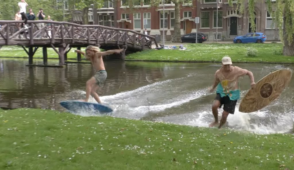 Blair Conklin, Adrien Raza Skimboard 100-Foot Canal in Rotterdam