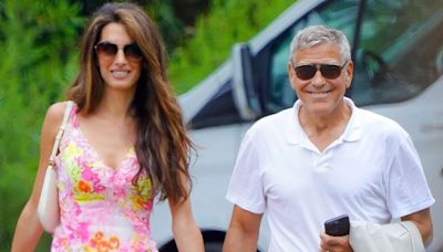 George Clooney and Wife Amal Hold Hands as They Stroll to Lunch in Saint-Tropez