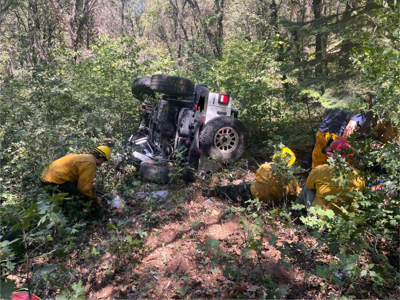 Four people hospitalized after 100-foot fall from Foresthill Road