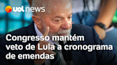 Congresso mantém veto de Lula a cronograma de emendas após acordo com governo