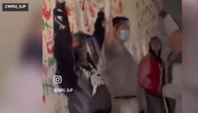 Video shows CWRU student protesters sprayed with paint while demonstrations continue on campus