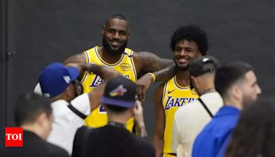 Bronny James set to start Los Angeles Lakers preseason; LeBron James to join in next game | NBA News - Times of India