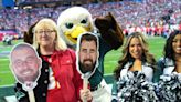 Jason Kelce cries 'tears of joy' while talking with Travis about their mom's Super Bowl spotlight