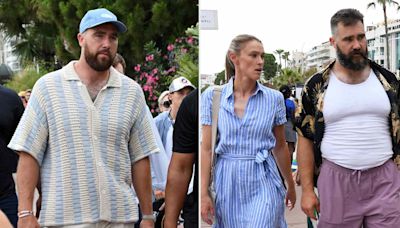 Travis Kelce Wears 'Fearless' Friendship Bracelet as He Steps Out in Cannes with Jason and Kylie