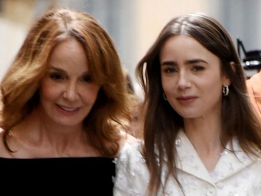 Lily Collins & Philippine Leroy-Beaulieu Enjoy Some Down Time on ‘Emily in Paris’ Set in Rome