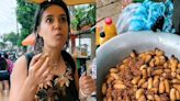 Italiana se hace viral tras probar el famoso gusano mojojoy en la Amazonia colombiana