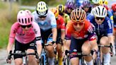 Tour de France Femmes riders defend motorbike after contact and close pass on stage 4