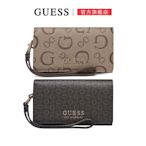 【GUESS】經典滿版LOGO手拿長夾-兩色可選