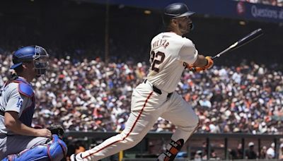 Chapman homers and Giants hit 10 doubles in 10-4 win over Dodgers